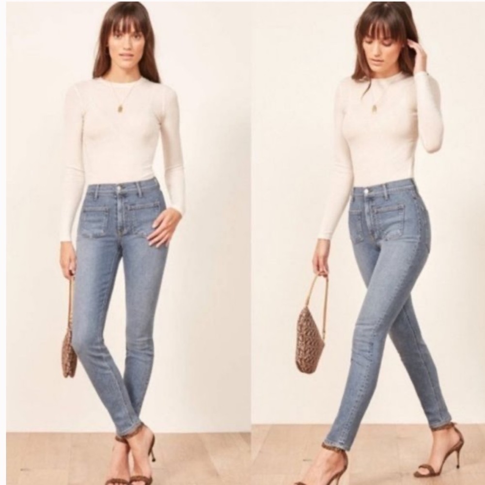 Reformation High Skinny Crop Patch Pocket jeans